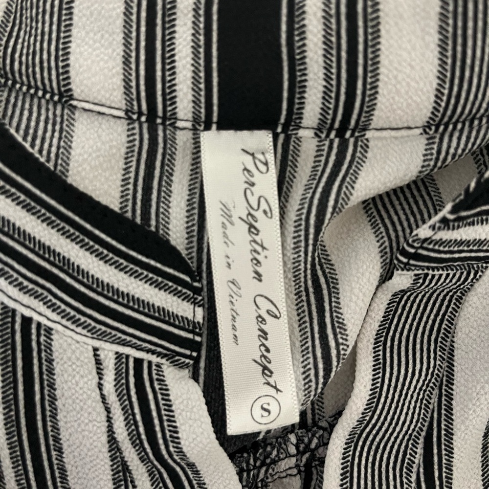 PerSeption Concept Black and White Striped Blouse - Picture 3 of 3
